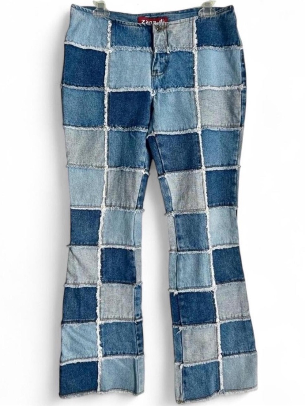 Vintage 90s/Y2K Zana Di Patchwork Low-rise Flare Jeans